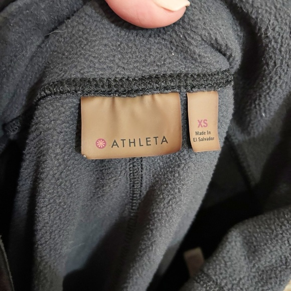 Athleta Fleece Black and Gray Leggings Size XS - Picture 10 of 11